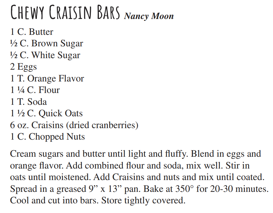 Chewy Craisin Bars