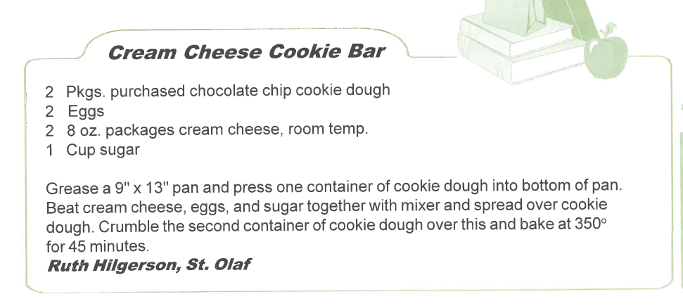 Cream Cheese Cookie Bar