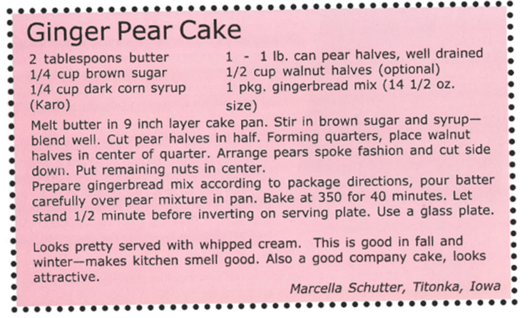 Ginger Pear Cake
