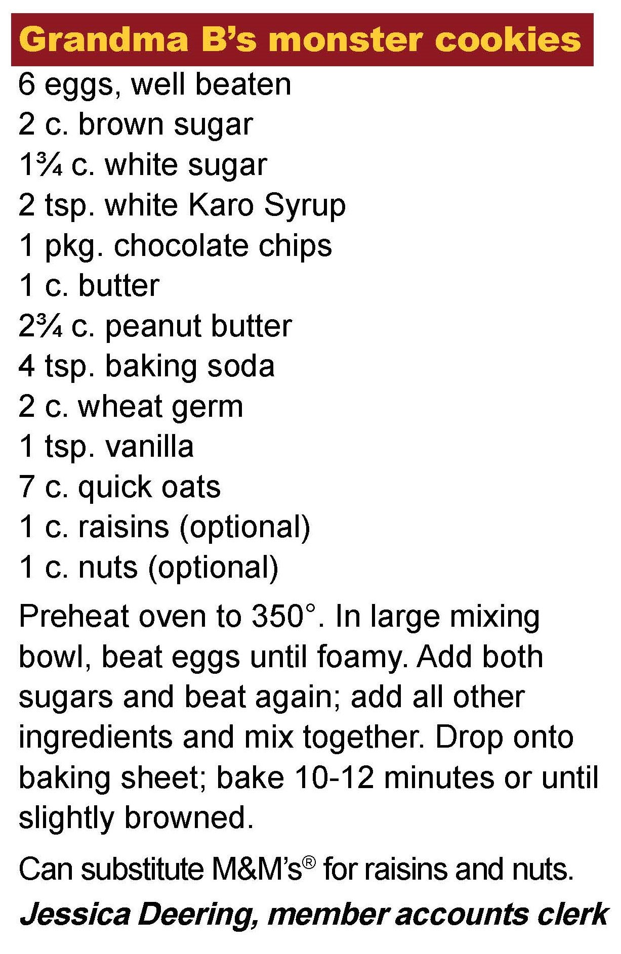 Grandma B Monster Cookies