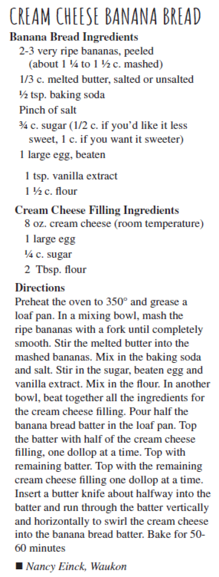 Cream Cheese Banana Bread