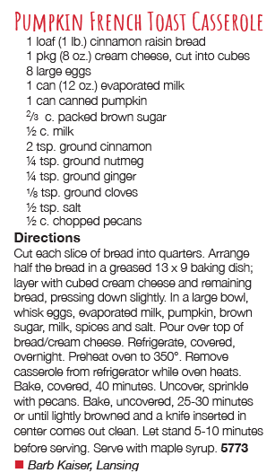 Pumpkin French Toast Casserole