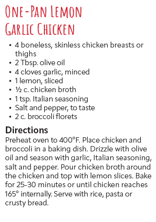 One Pan Lemon Garlic Chicken
